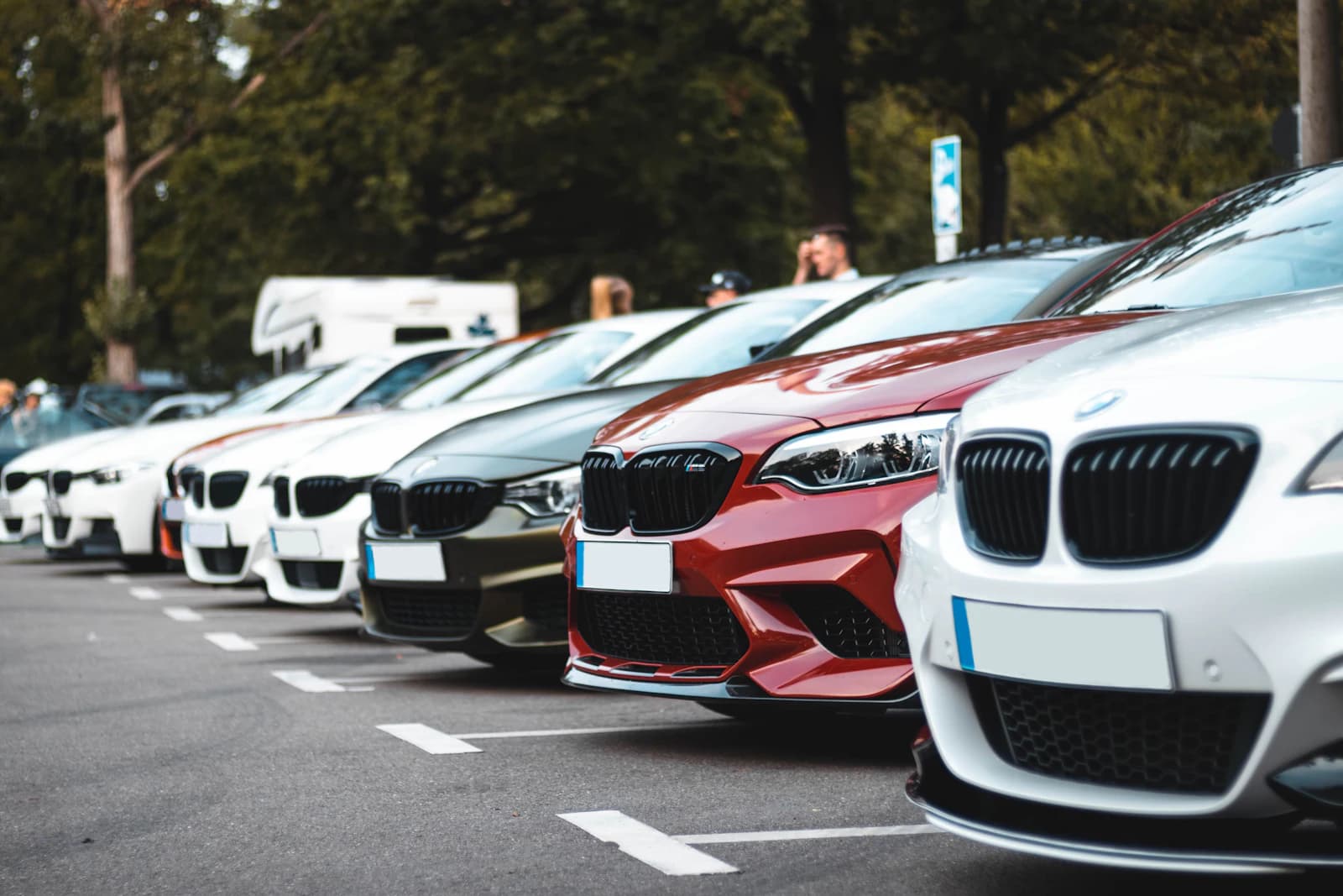 A row of parked cars